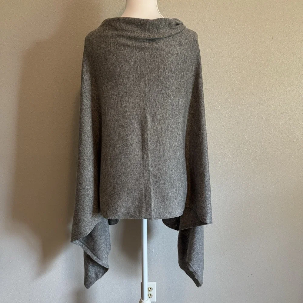 Bruce‎ River Grey Wool Blend 3-in-1 Convertible Knit Poncho Ruana Vest XS/S